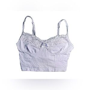 SHEIN | purple laced front bow crop-top